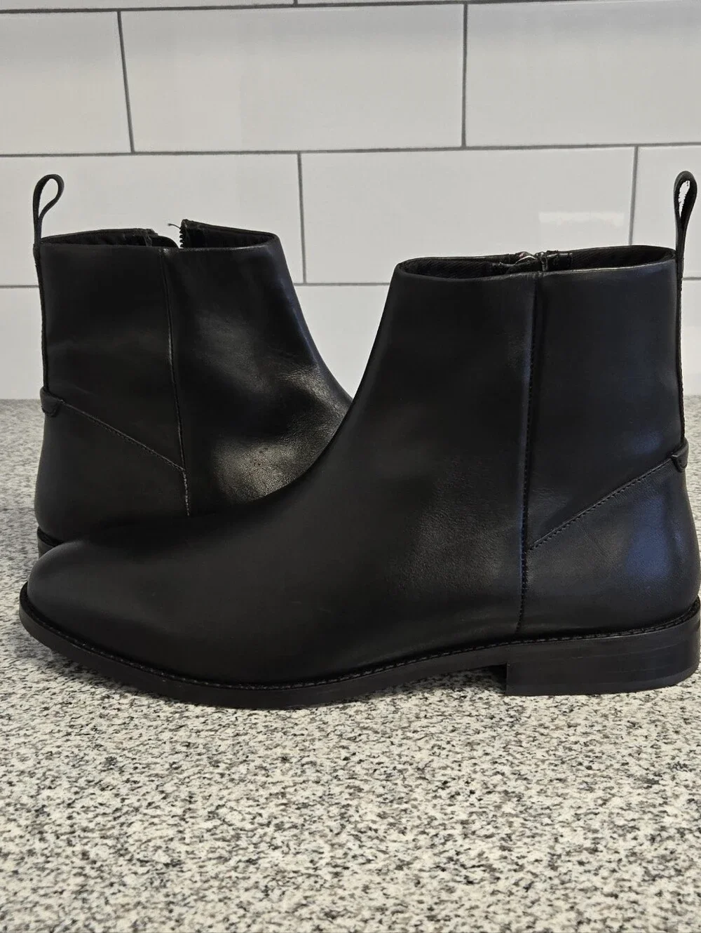 ASOS Black Leather Chukka Zip Boots